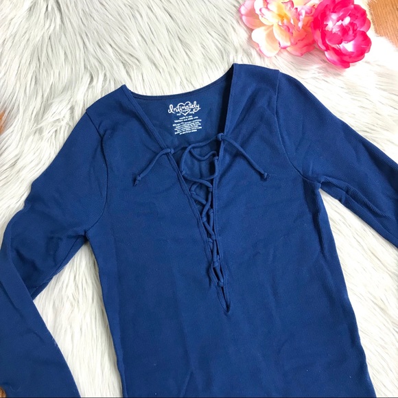 Initmately Free People Lace Up Layering Top - Picture 2 of 5